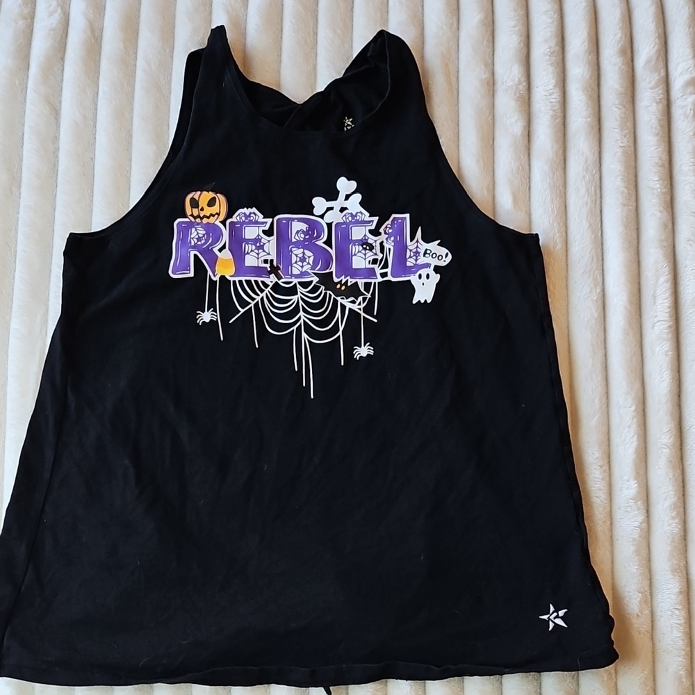 Black Halloween Graphic Tank Top